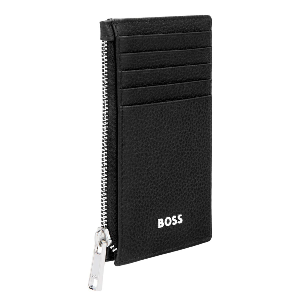 Card Holder Zip Classic Grained Black