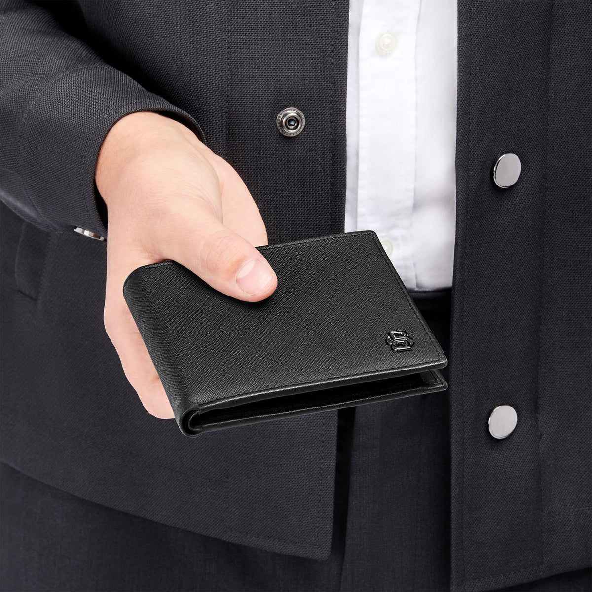 Money Wallet Double B Saffiano Black