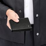 Money Wallet With Flap Double B Saffiano Black