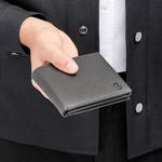 Money Wallet With Flap Double B Saffiano Black