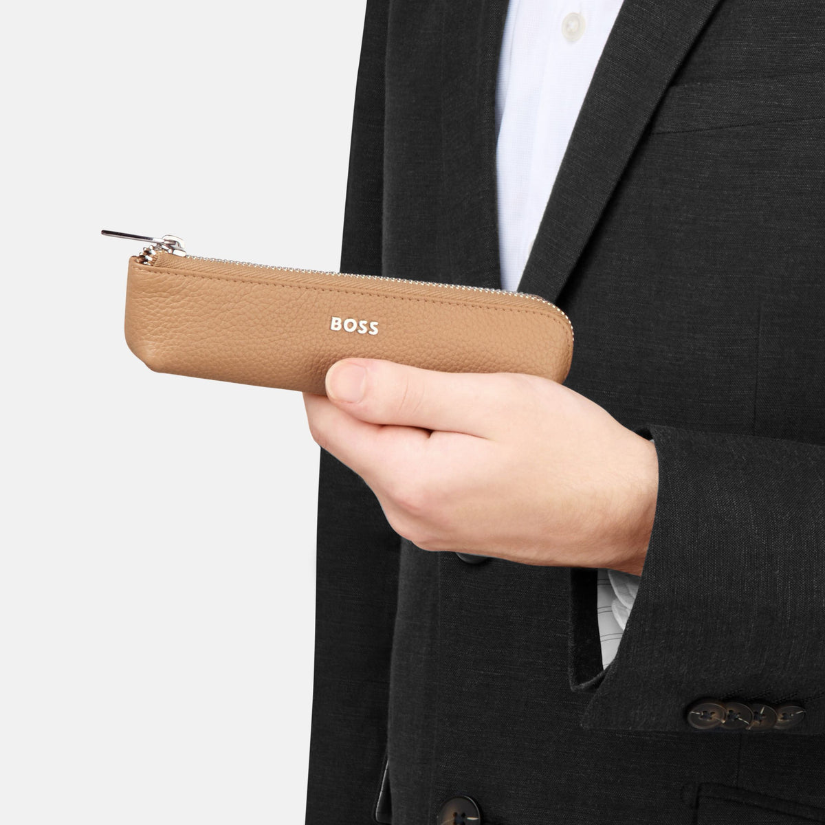 Small Pen Case Classic Grained Black