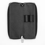 Zipped Double Pen Case Classic Grained Black