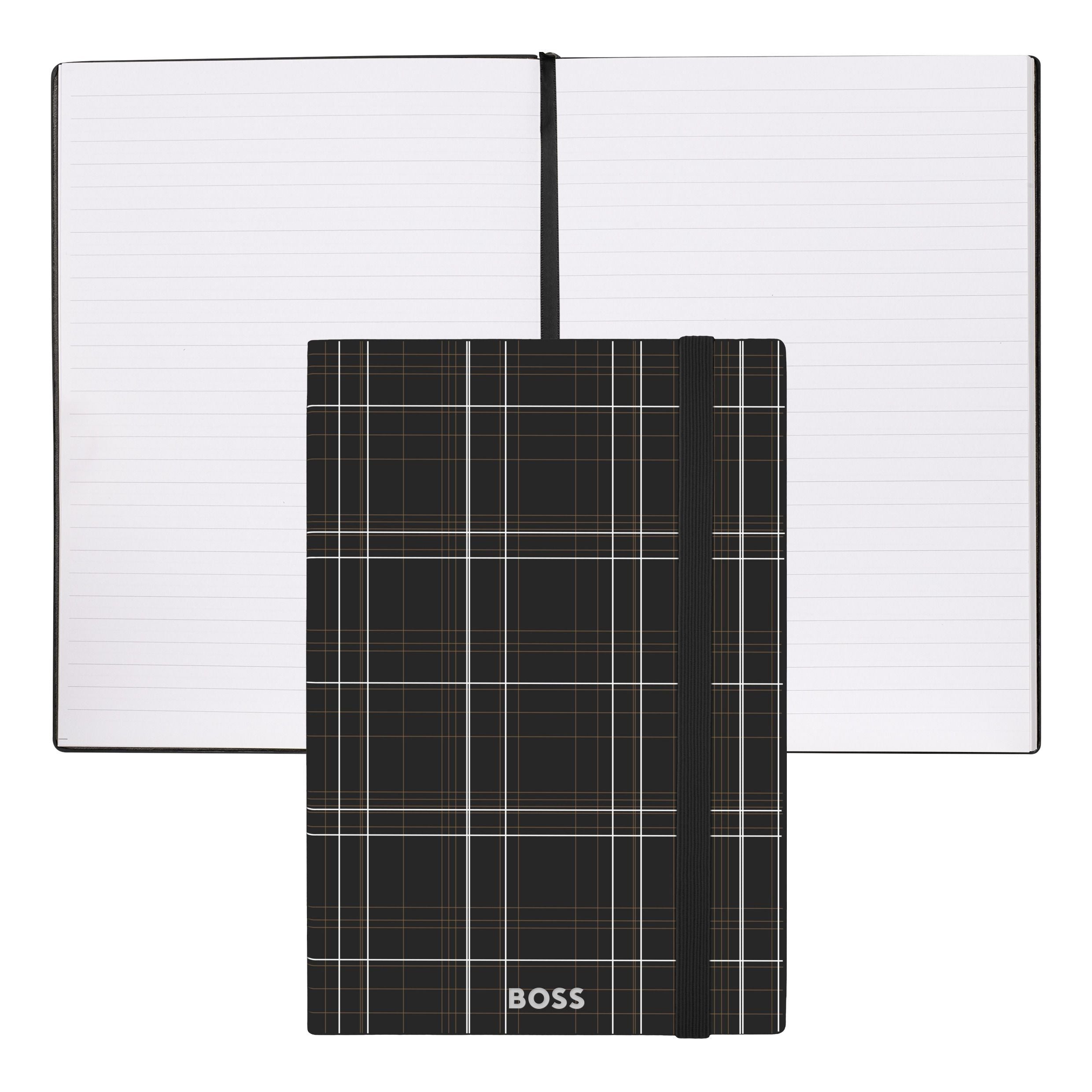 Notebook A5 Checkered Black Lined