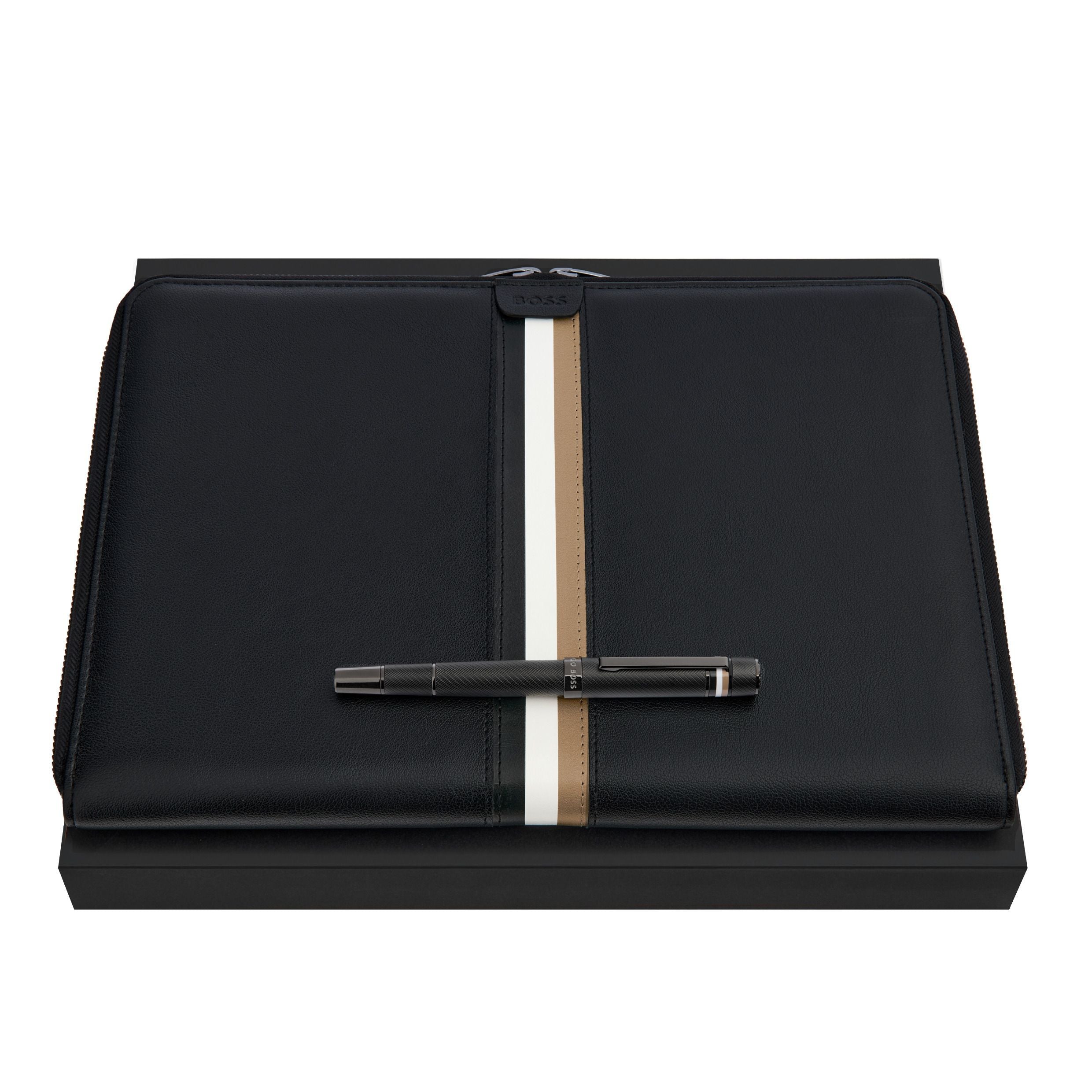 Set Hugo Boss Black (Rollerball Pen & Conference Folder A4)