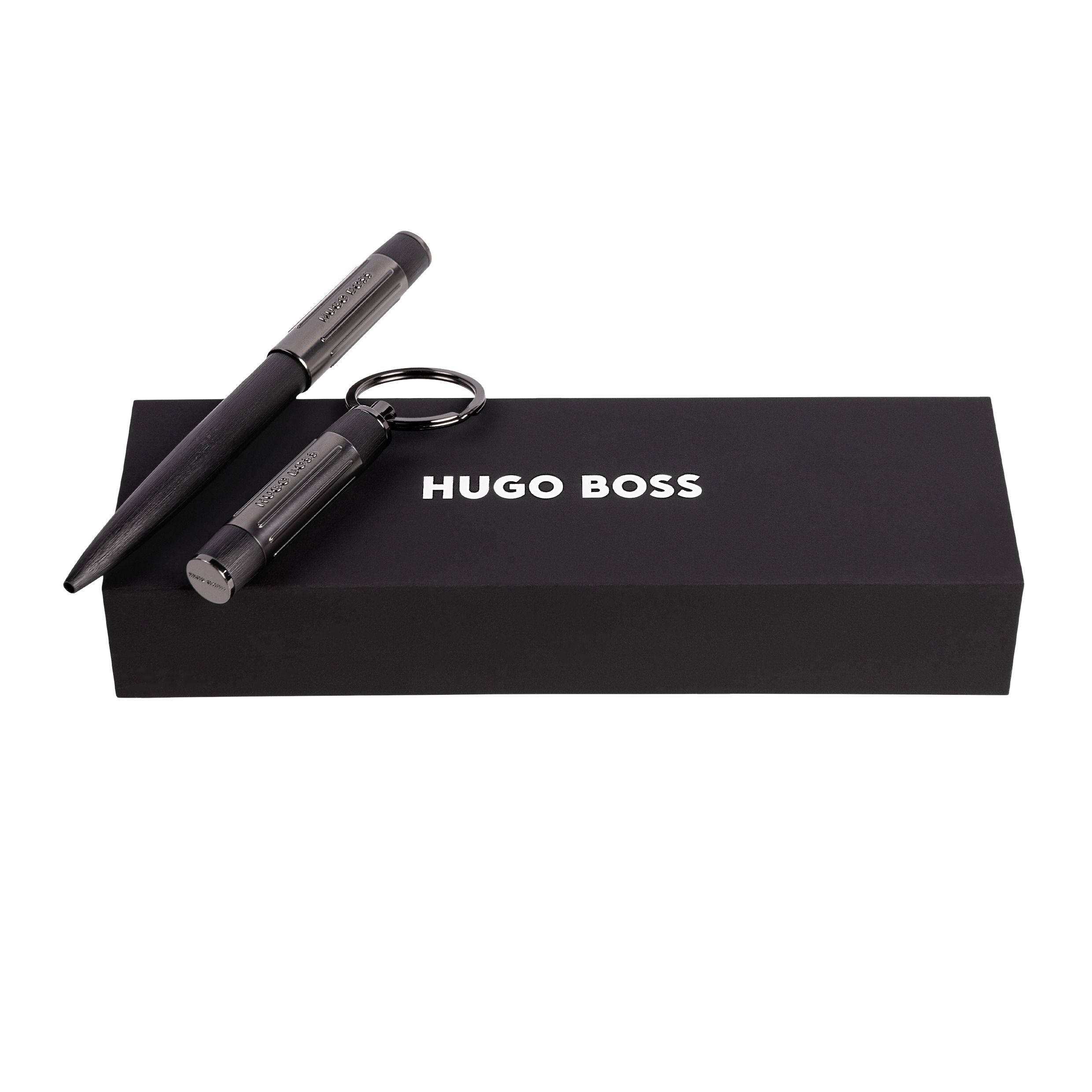 Set Gear Ribs Black (Ballpoint Pen & Key Ring)