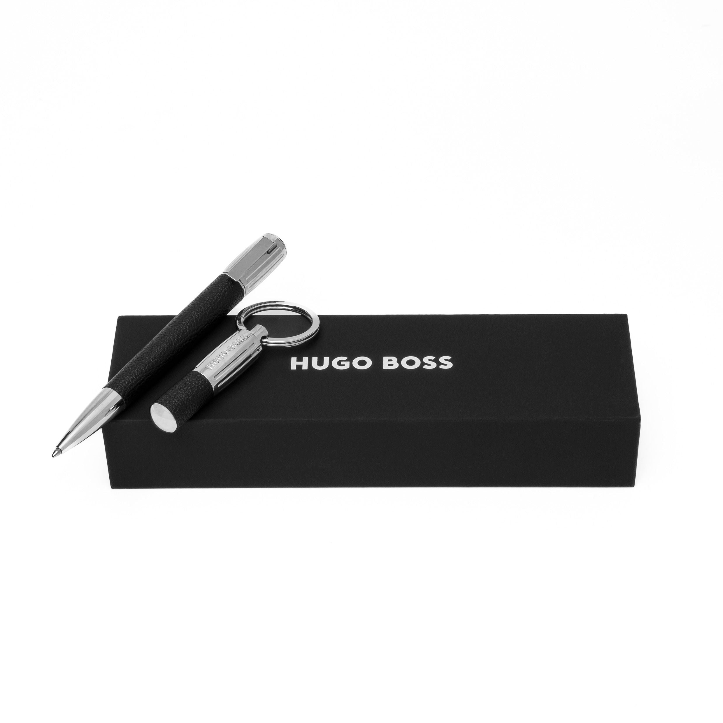 Set Iconic Pebbled Black (Ballpoint Pen & Key Ring)