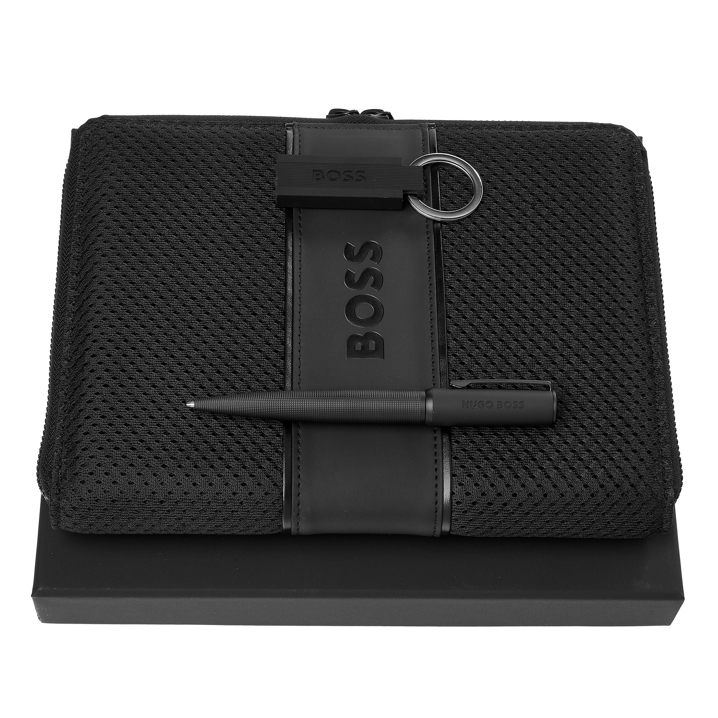Set Hugo Boss (Ballpoint Pen, Conference Folder A5 & Key Ring)