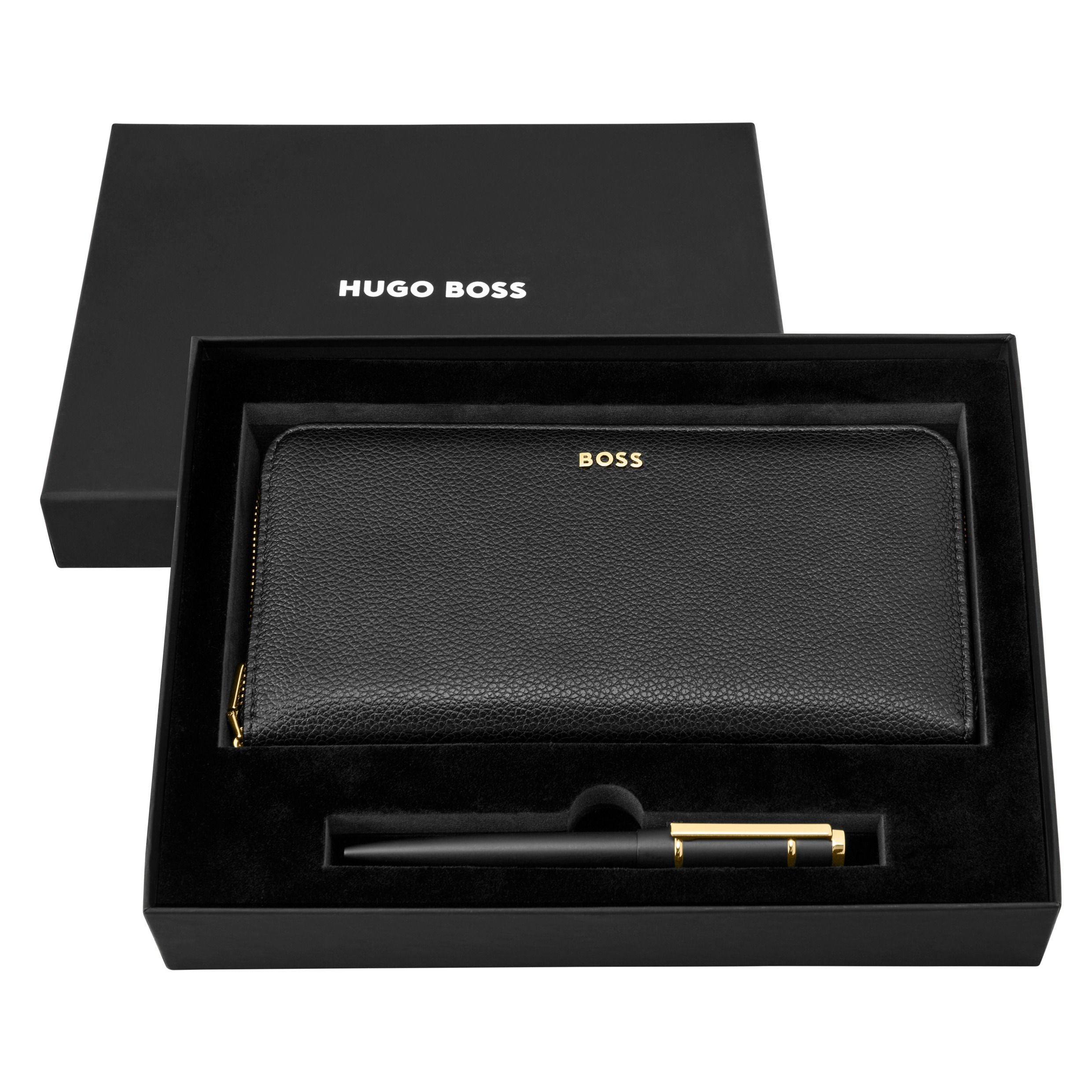 Set Hugo Boss Black (Ballpoint Pen & Travel Purse)