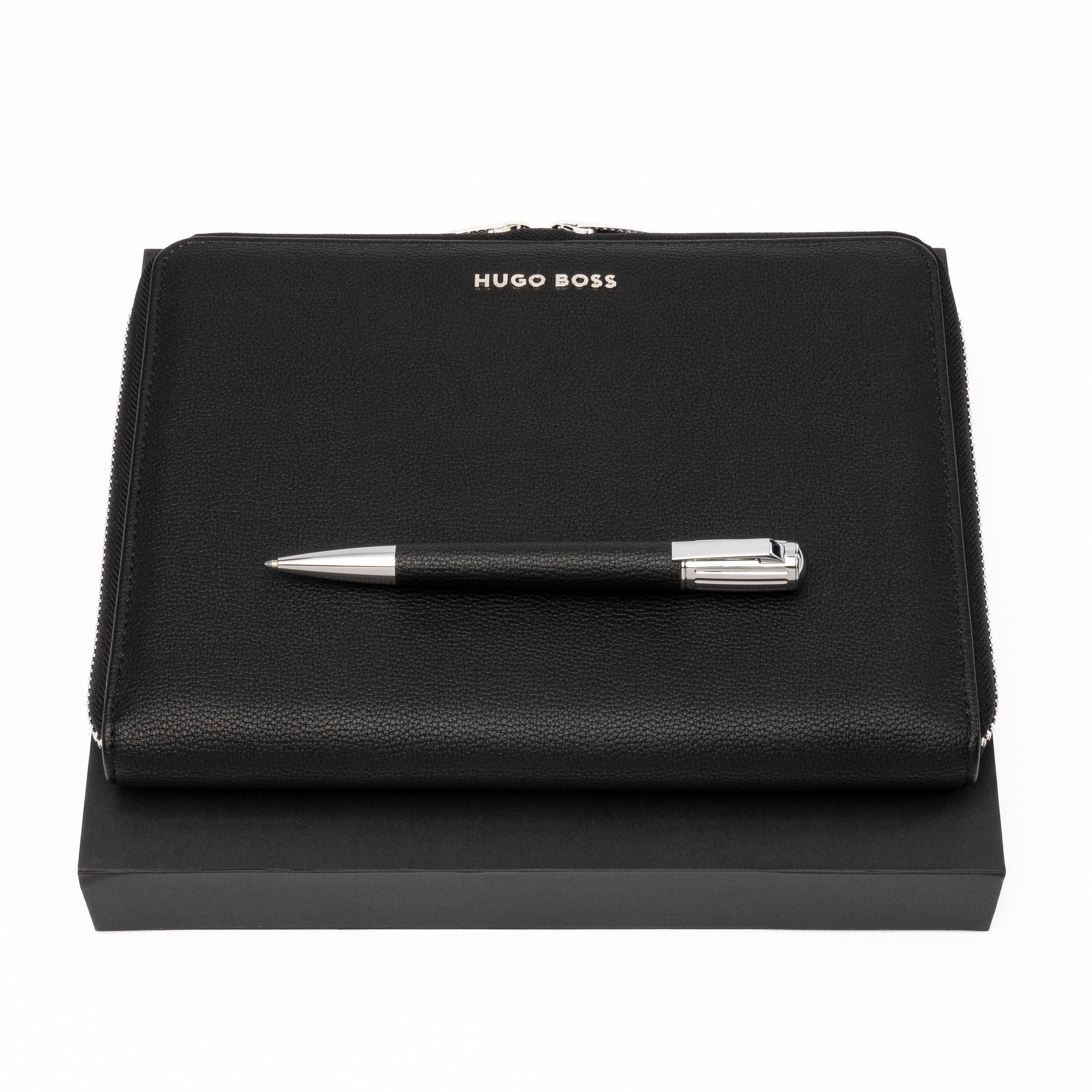 Set Iconic Pebbled Black (Ballpoint Pen & Conference Folder A5)