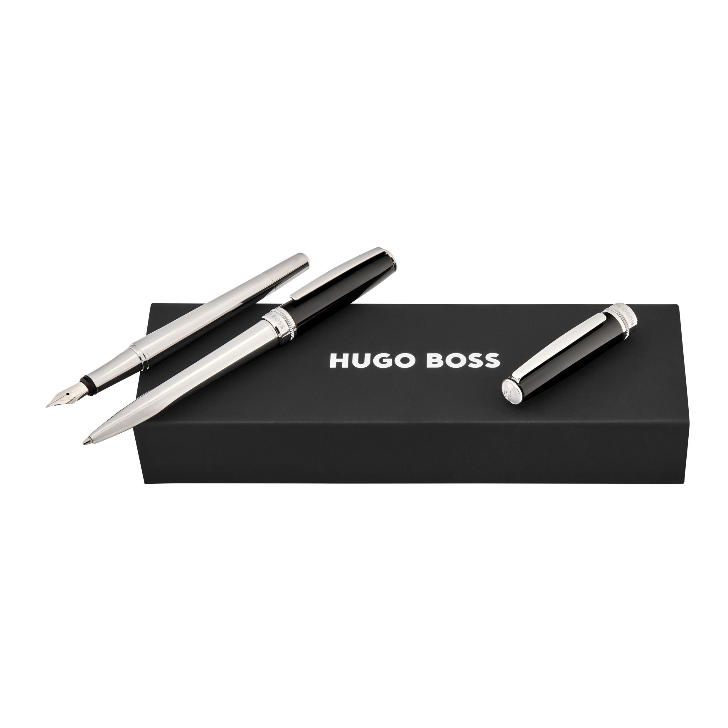 Set Essential Classic Black & Chrome (Ballpoint Pen & Fountain Pen)