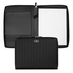 Conference Folder Zip A4 Herringbone Black