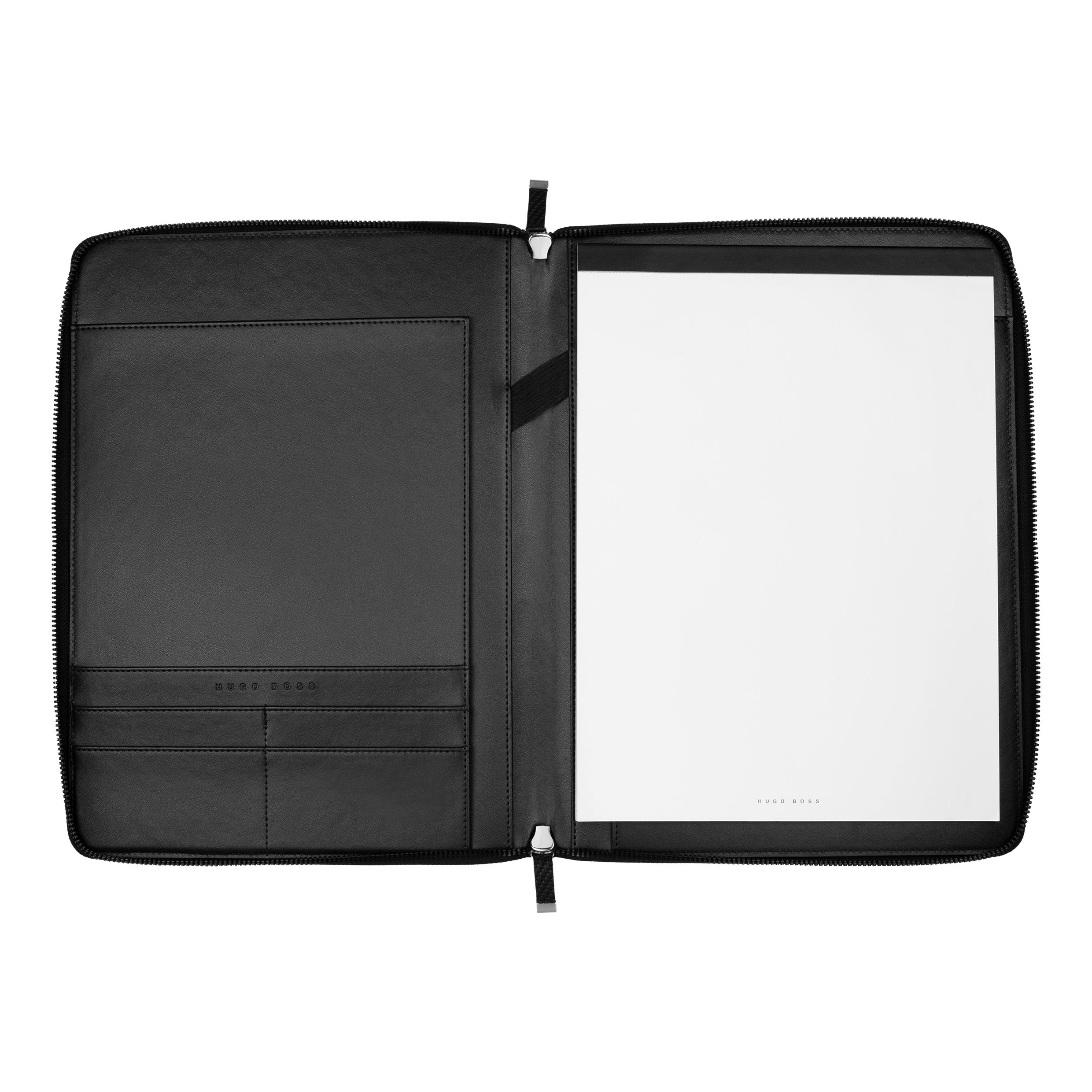 Conference Folder Zip A4 Herringbone Black