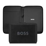 Conference Folder Zip A4 Boss Cut Out Black & Grey