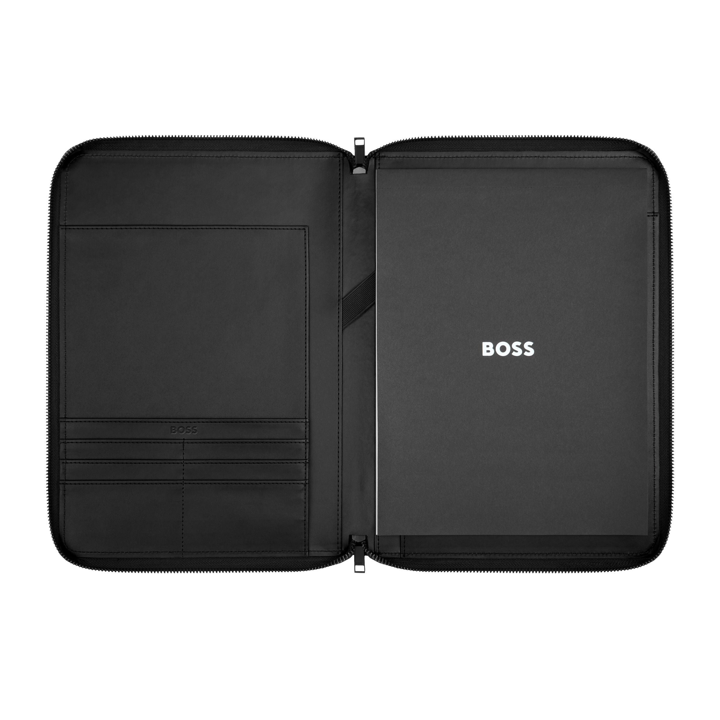 Conference Folder Zip A4 Boss Cut Out Black & Grey