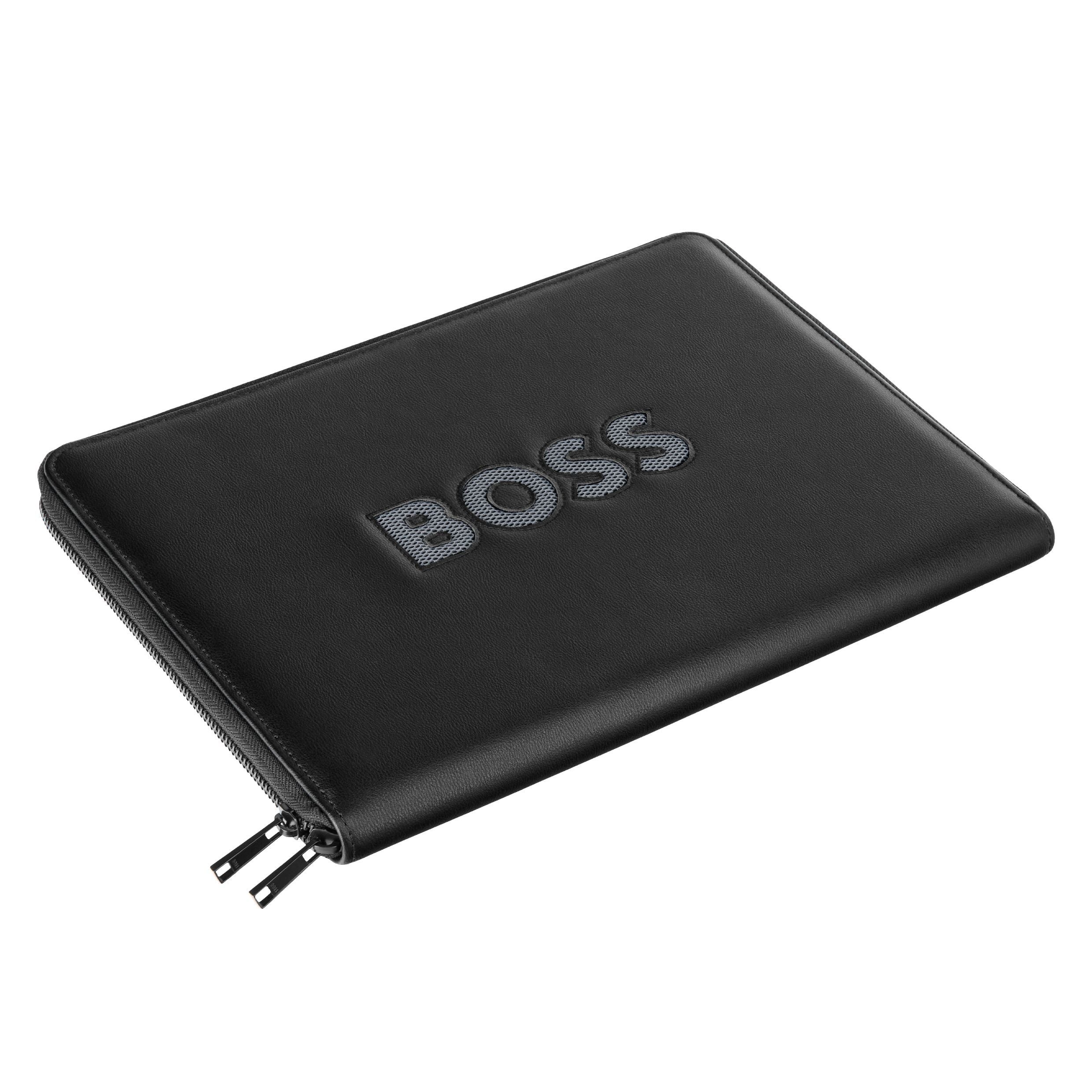 Conference Folder Zip A4 Boss Cut Out Black & Grey