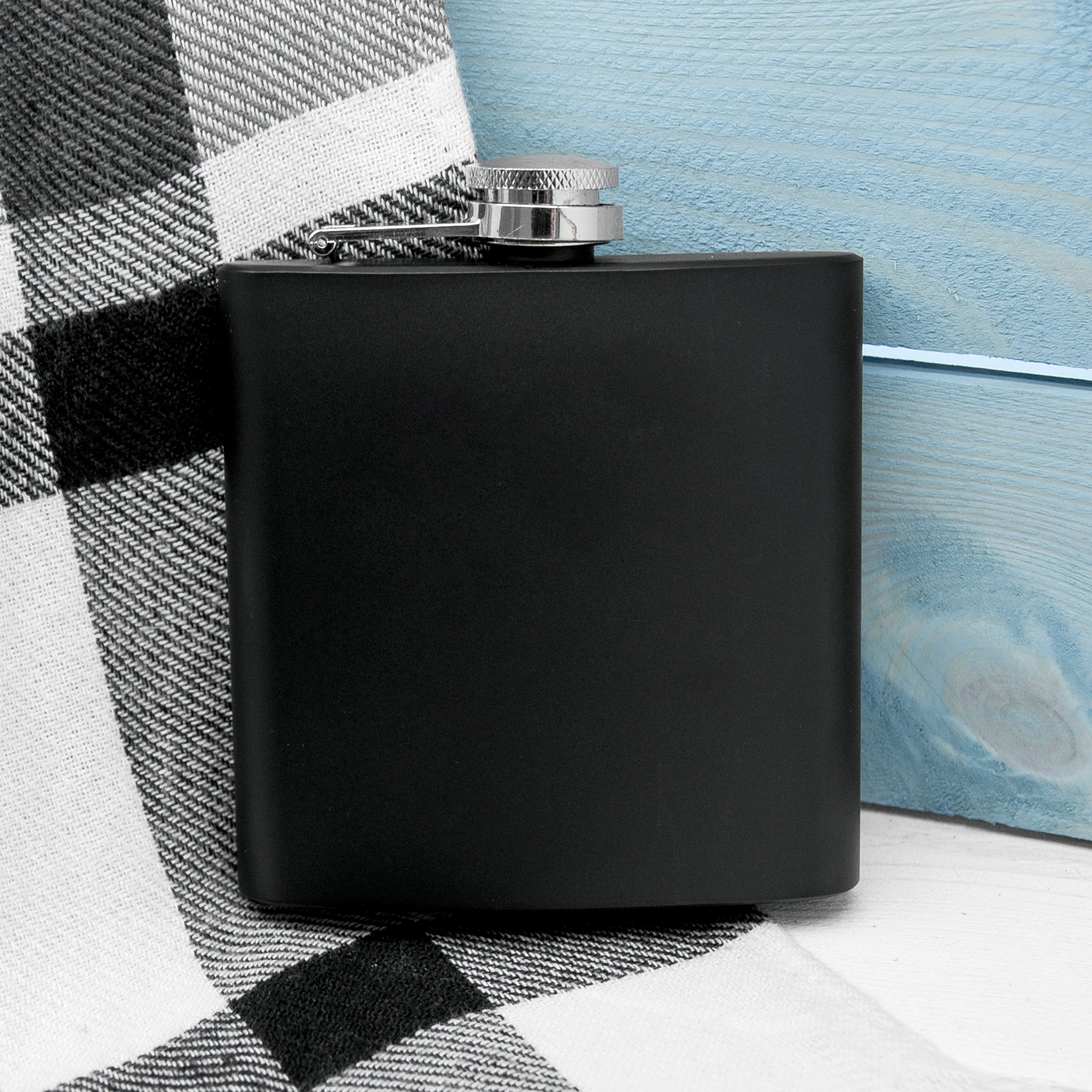 6oz Matte Black Stainless Steel Hip Flask