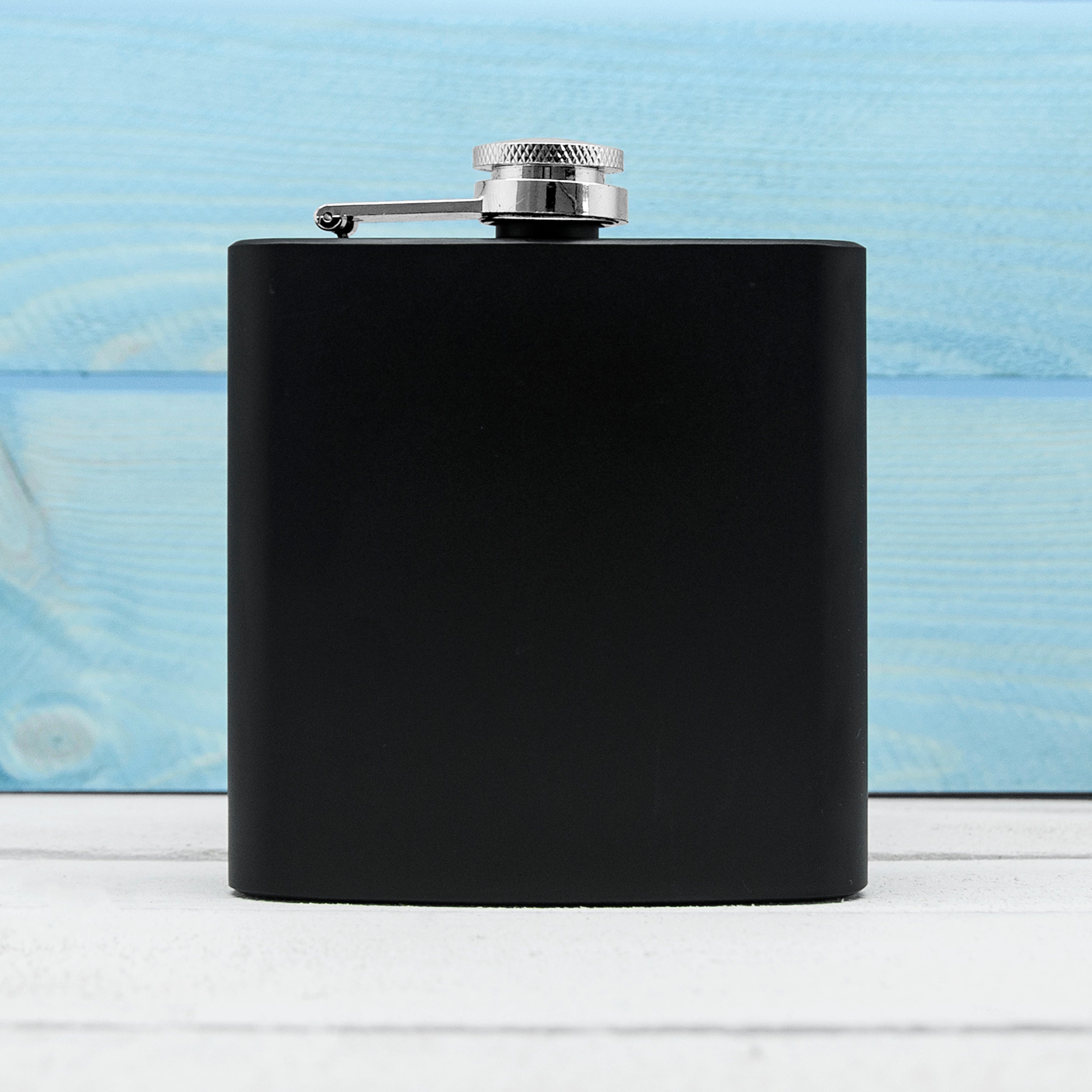 6oz Matte Black Stainless Steel Hip Flask