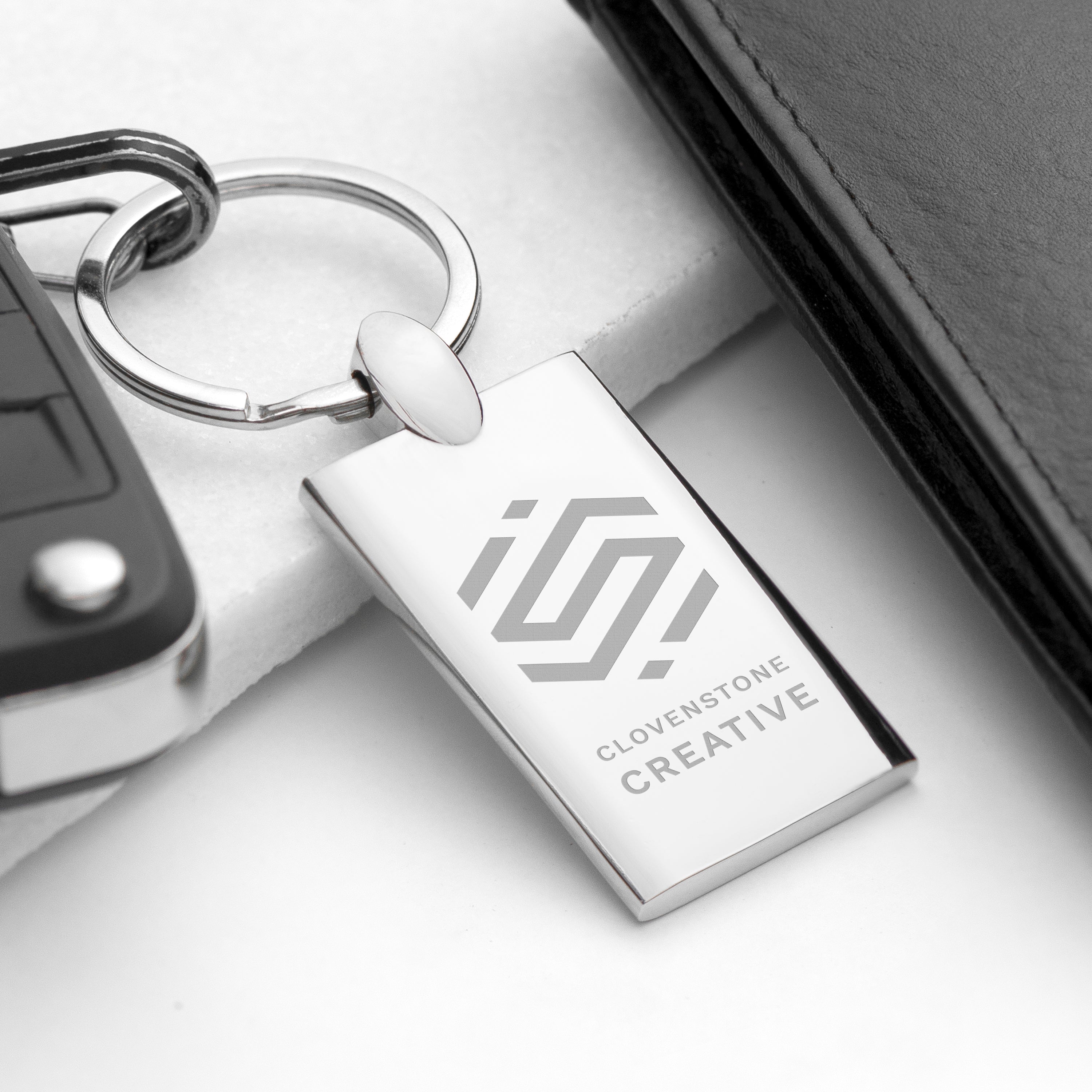Stainless Steel Rectangular Keyring