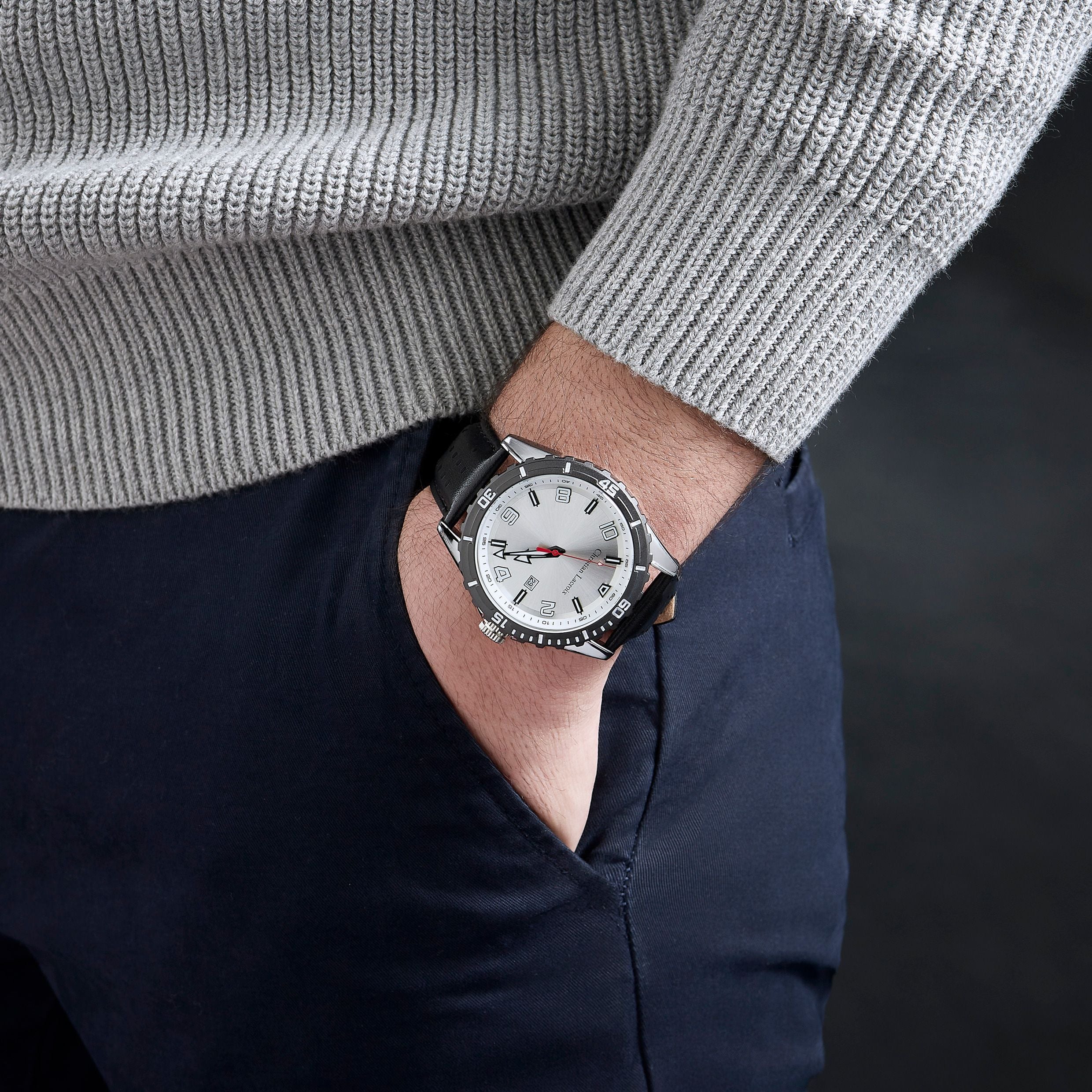 Date Watch Sol Black & Chrome
