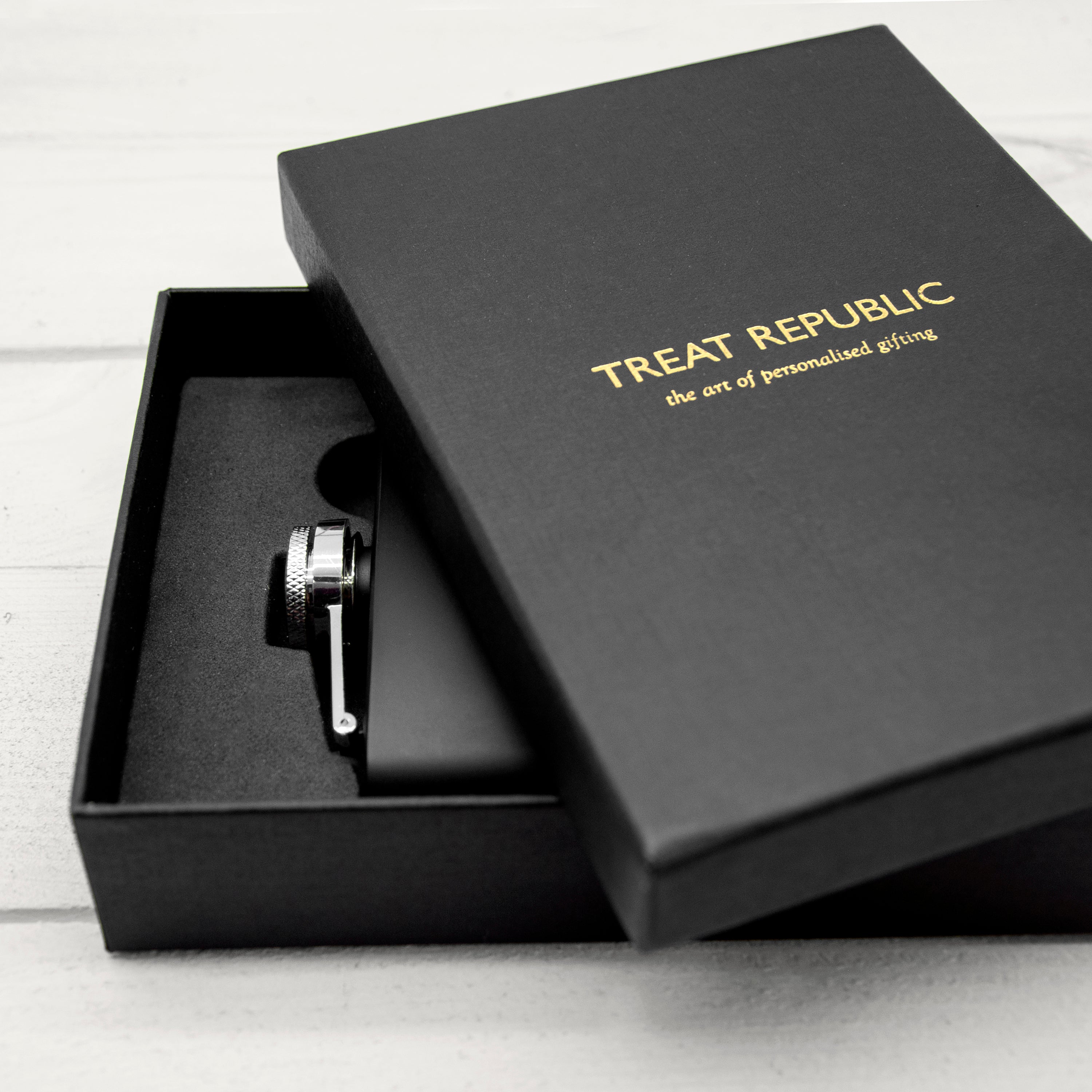 6oz Matte Black Stainless Steel Hip Flask