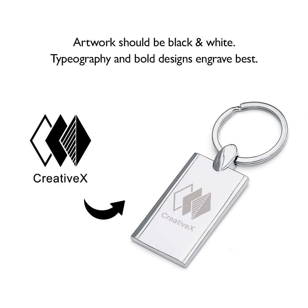 Stainless Steel Rectangular Keyring