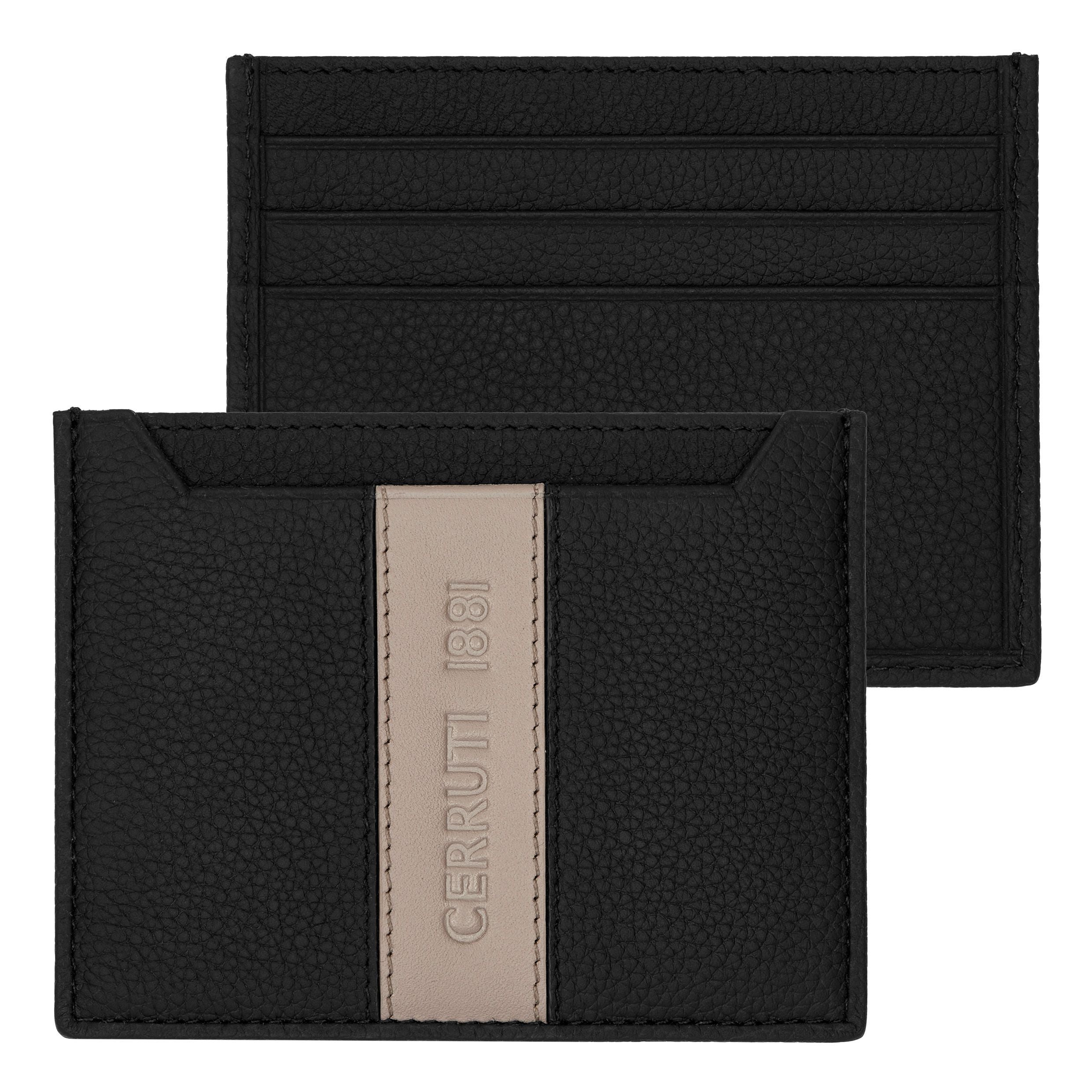Card Holder Delano Taupe & Black
