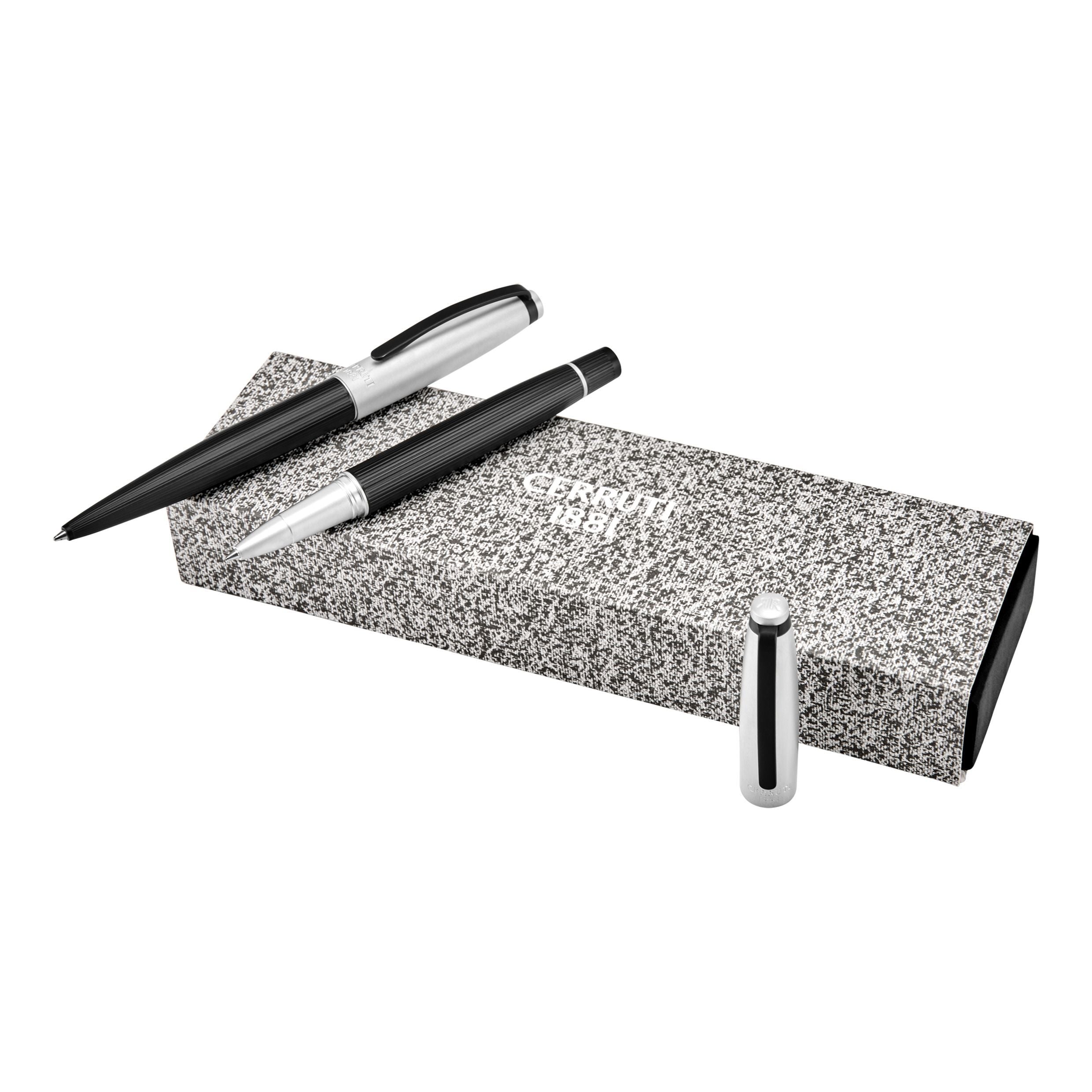 Set Benson Black & Chrome (Ballpoint Pen & Rollerball Pen)
