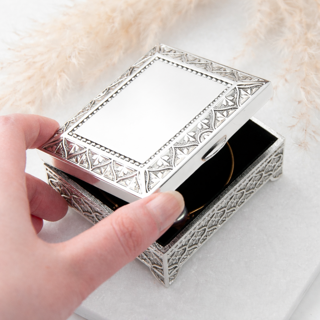 Silver Plated Ornate Trinket Box