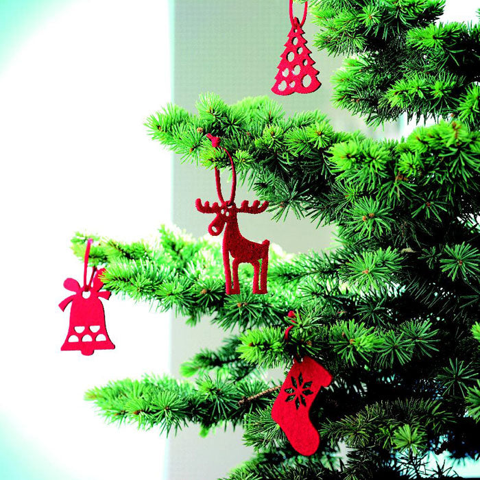 Set of 6 Felt Christmas Tree Decorations