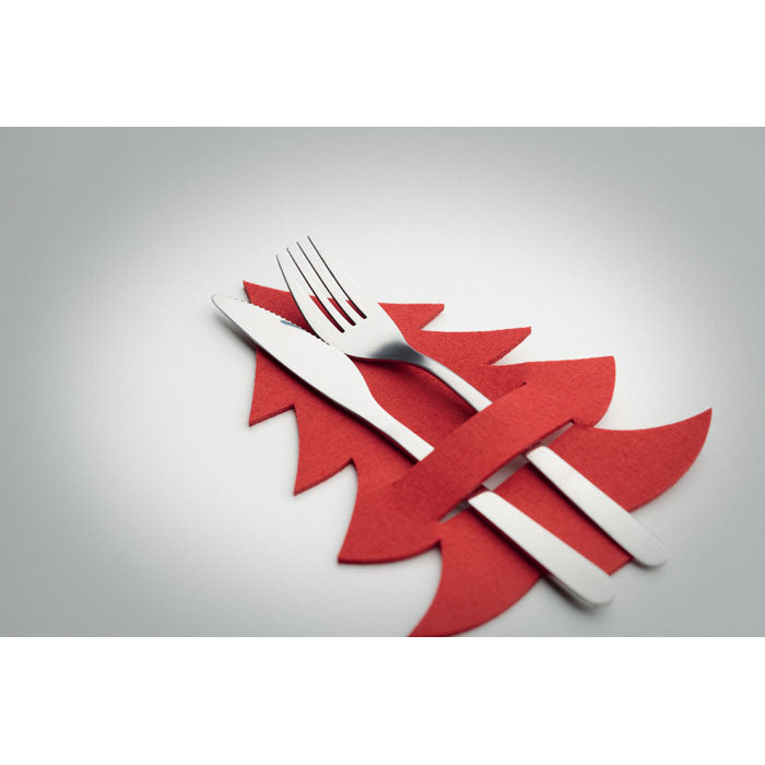 Felt Christmas Tree Cutlery Holder Set