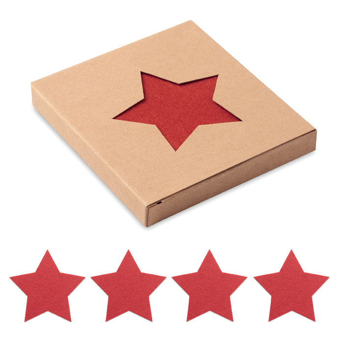 Star Shaped Felt Coaster Set