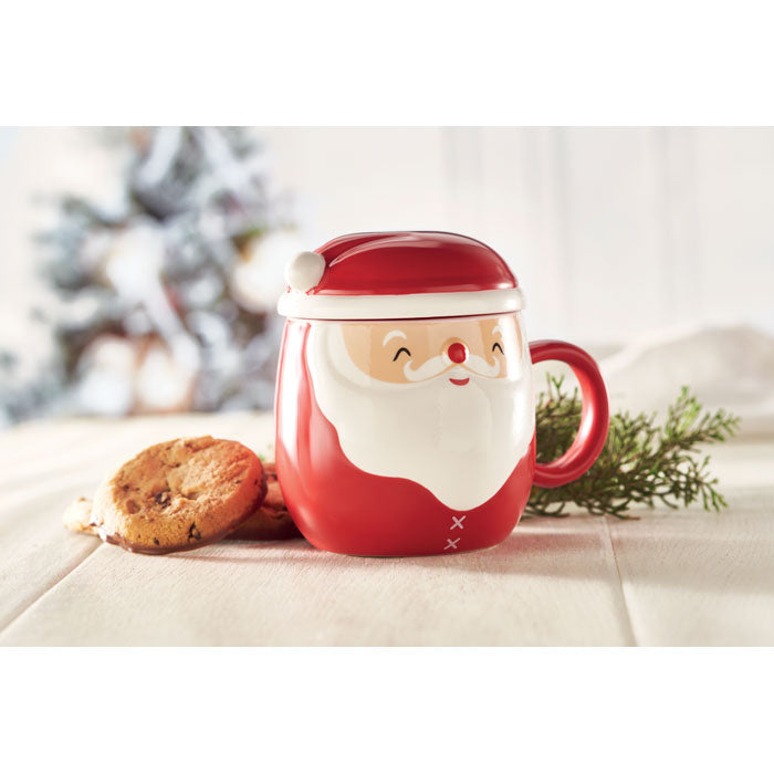 Santa Claus Ceramic Mug with Lid