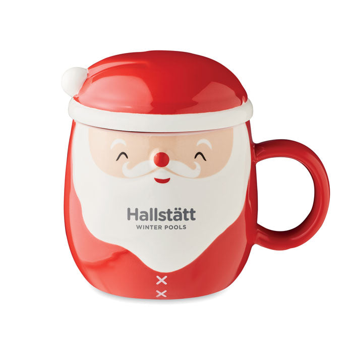 Santa Claus Ceramic Mug with Lid