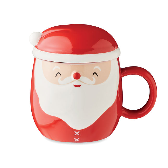 Santa Claus Ceramic Mug with Lid