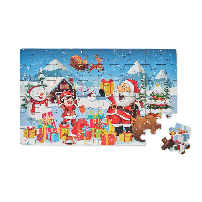 Wooden Christmas Puzzle in Tin Box