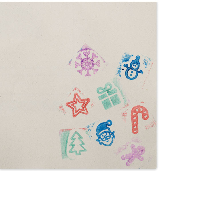 Wooden Christmas Stamps and Inkpad Set