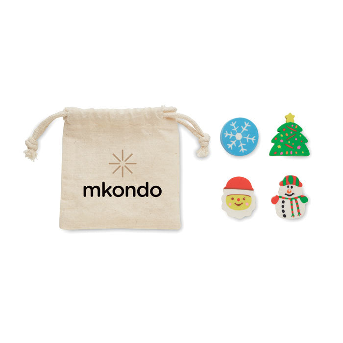 Christmas Themed Erasers Set