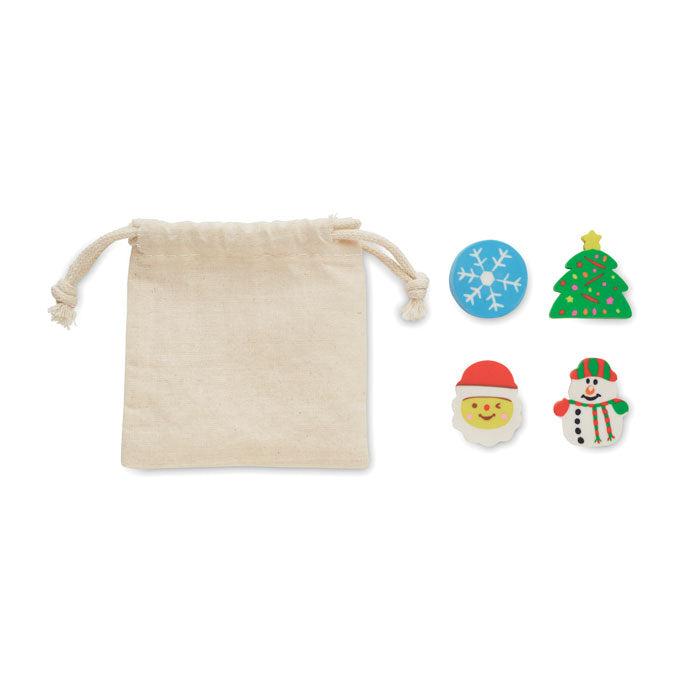 Christmas Themed Erasers Set