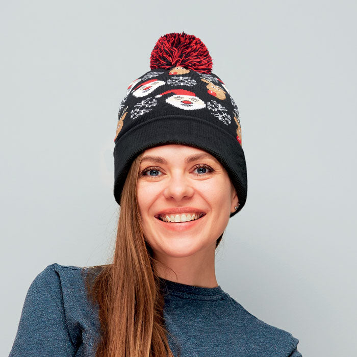 Festive Pattern Knitted Beanie