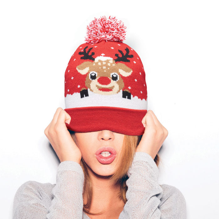Festive Pattern Knitted Beanie