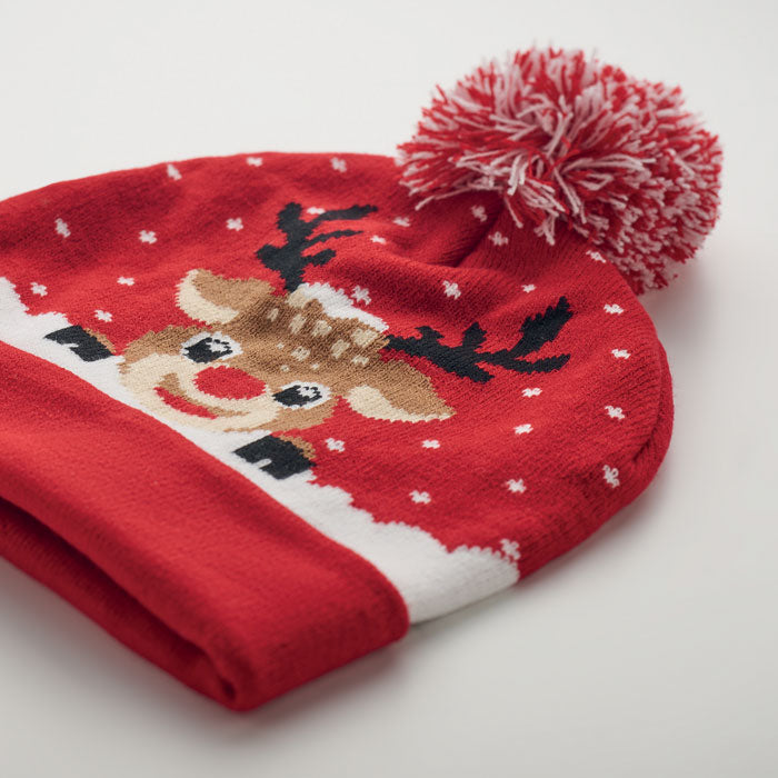 Festive Pattern Knitted Beanie