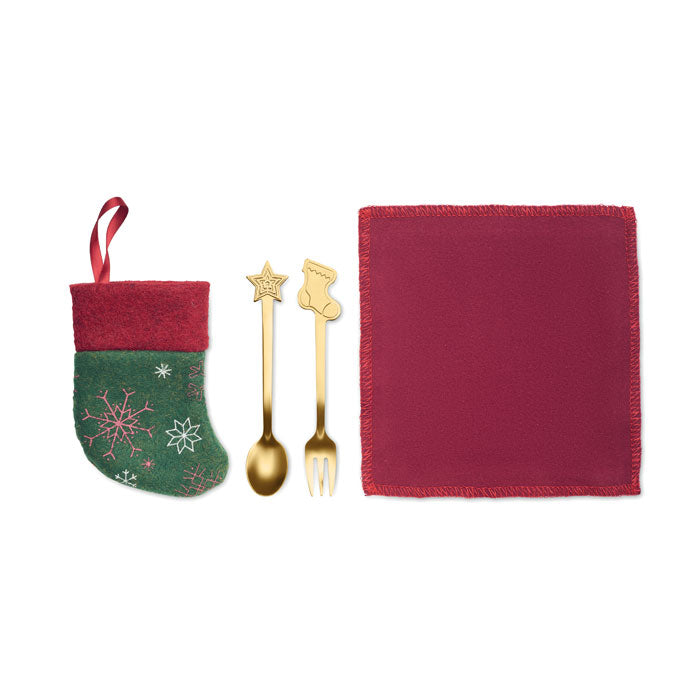 Christmas Cutlery Set in Stocking
