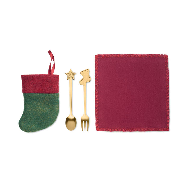 Christmas Cutlery Set in Stocking