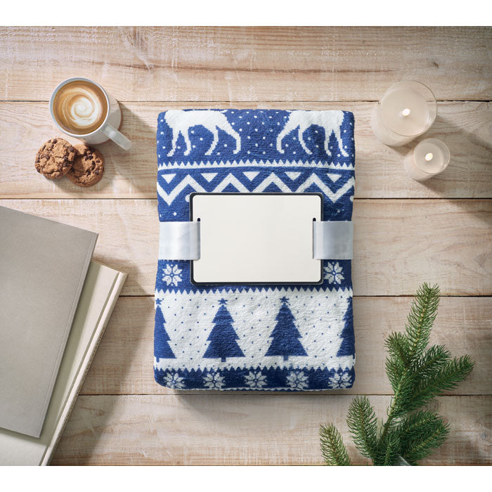 Coral Fleece Blanket with Winter Pattern