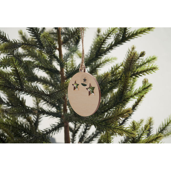 Wooden Bauble Christmas Decoration