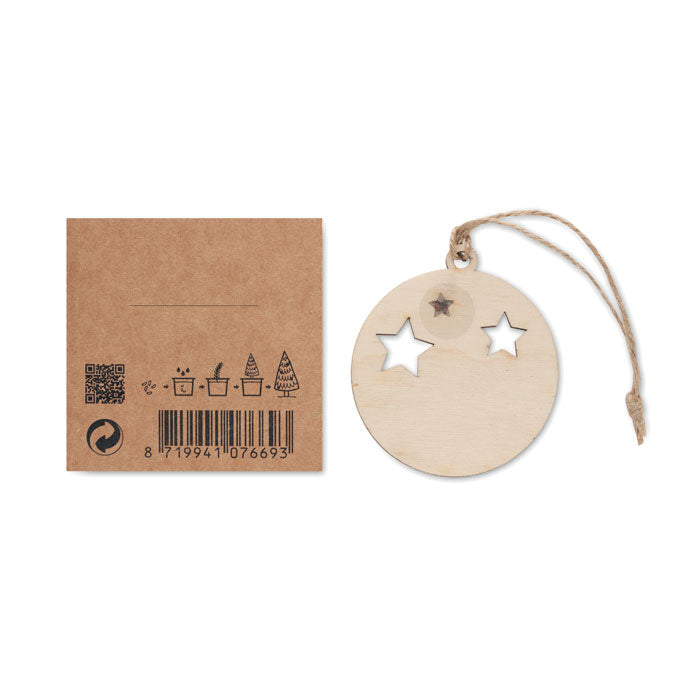 Wooden Bauble Christmas Decoration