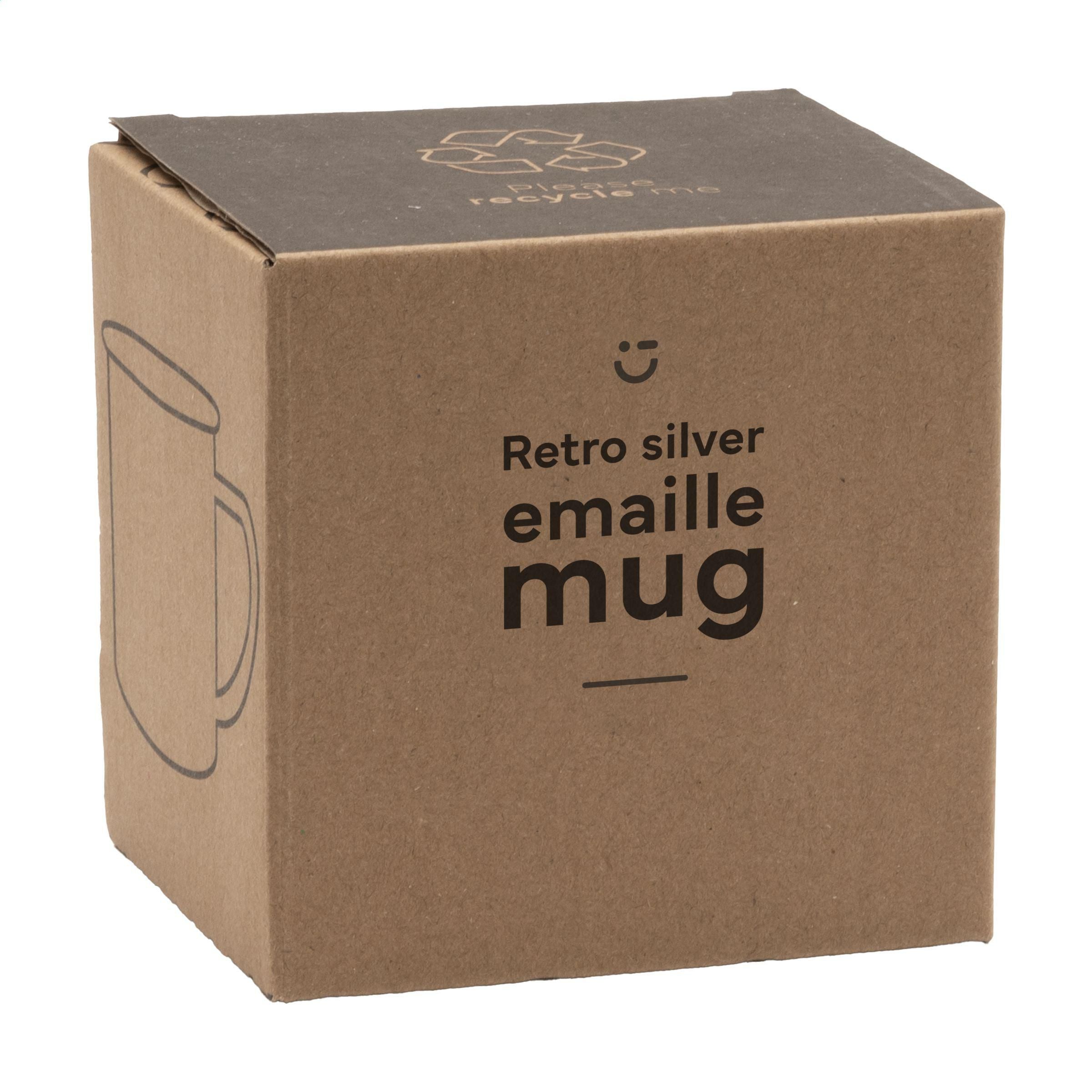 Retro Silver Enamel Mug 350 Ml