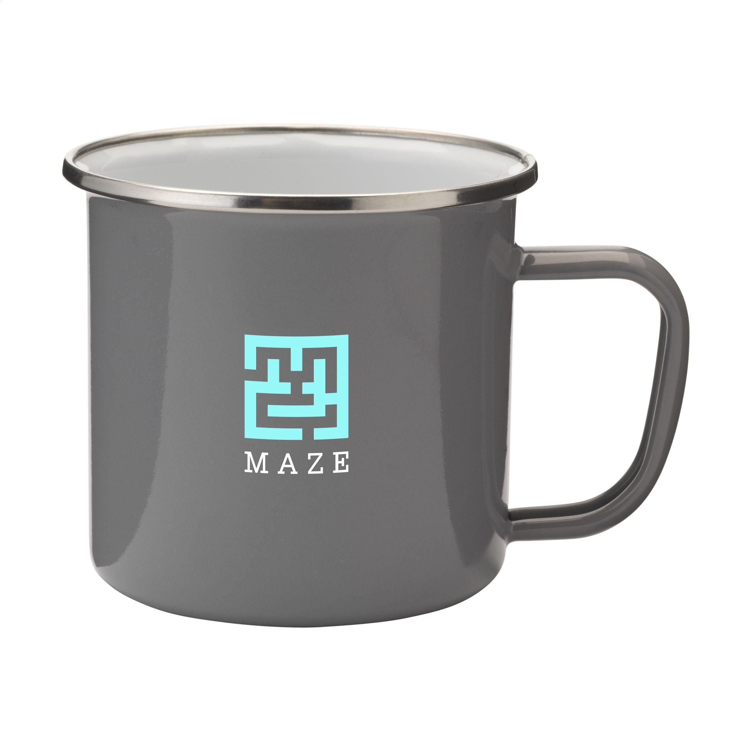Retro Silver Enamel Mug 350 Ml