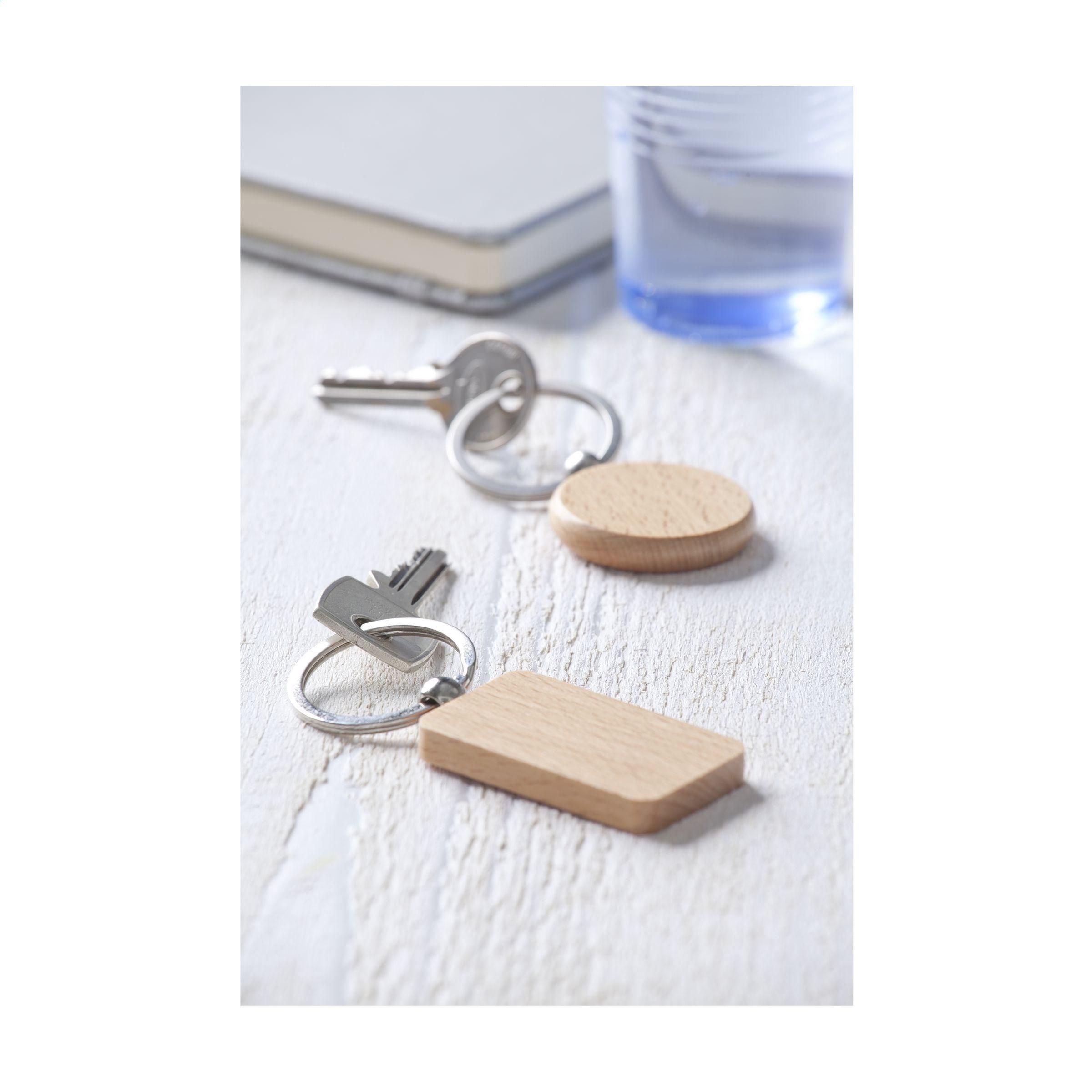 Woodkey Circle Keychain