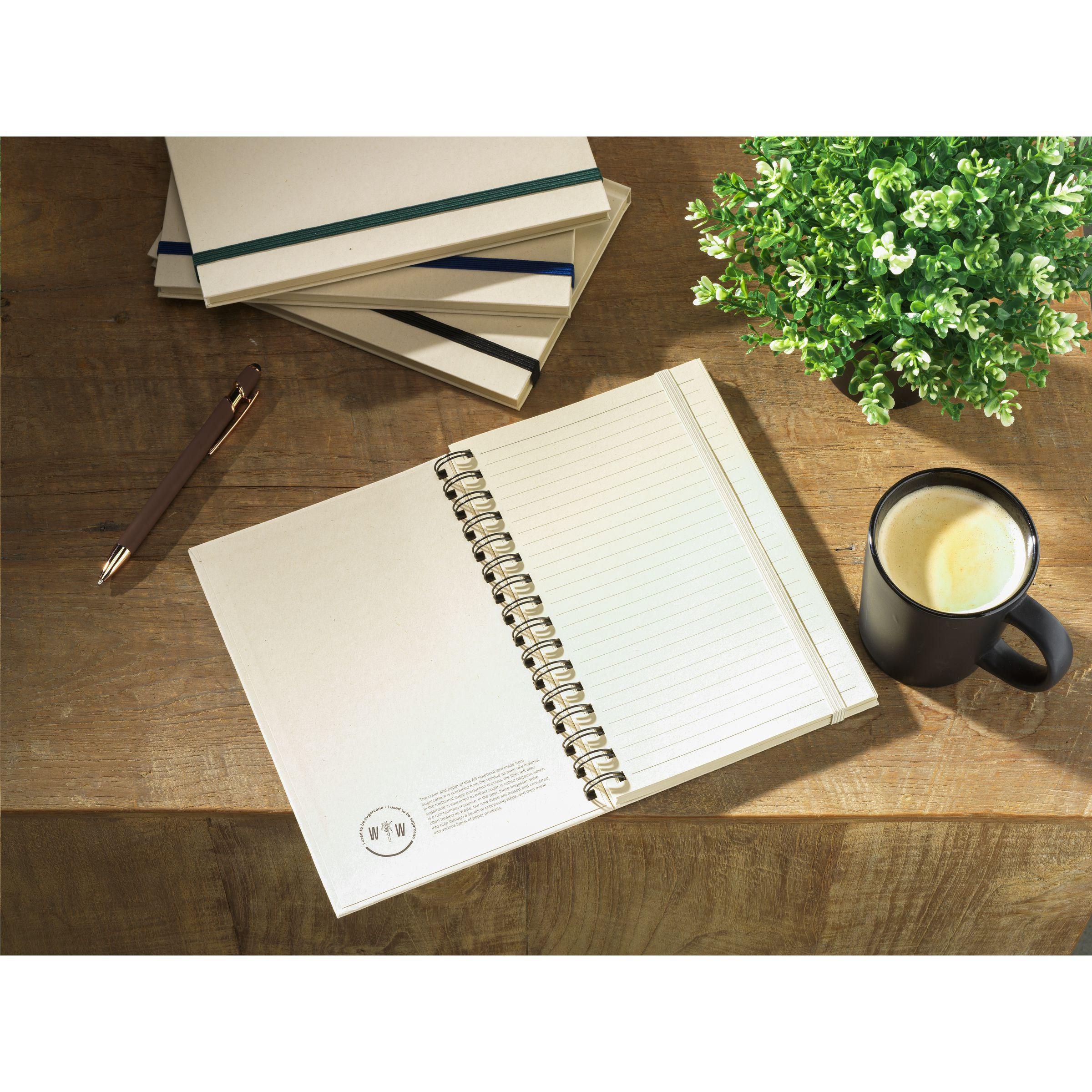 Sugarcane Bagasse Spiral Paper Notebook A5